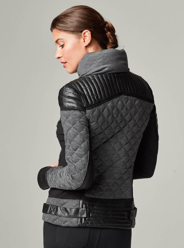 Mesh Inset Moto Puffer - Down Filled - Blanc Noir Online Store