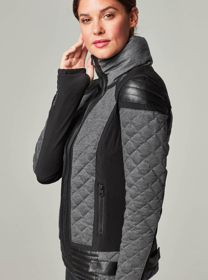 Mesh Inset Moto Puffer - Down Filled - Blanc Noir Online Store