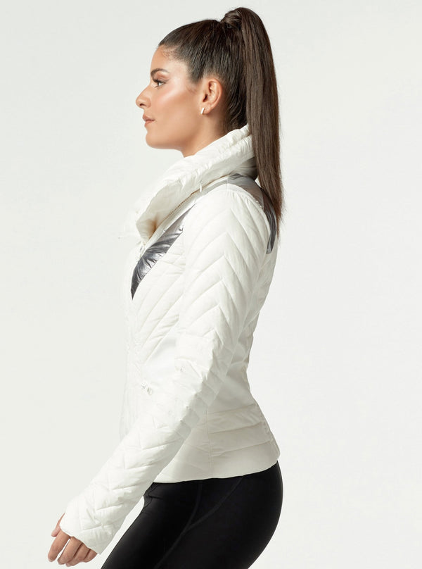 METALLIC MOTION PANEL PUFFER - Down Filled - FINAL SALE - Blanc Noir Online Store