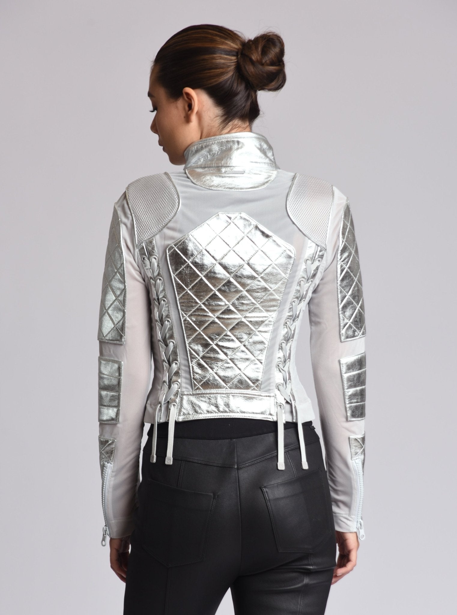 Metallic Moto Mesh Jacket