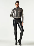 METALLIC MOTO MESH JACKET - Blanc Noir Online Store