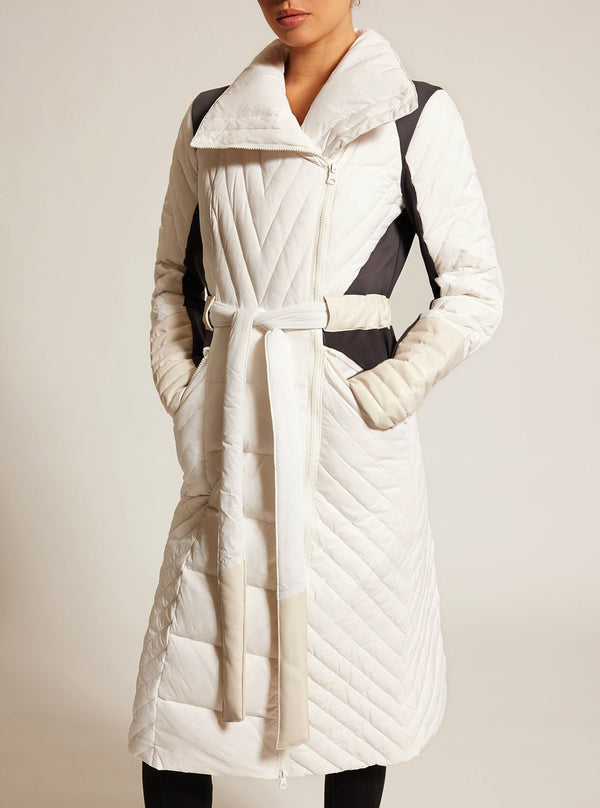 Motion Panel Down Filled Maxi Coat - Blanc Noir Online Store