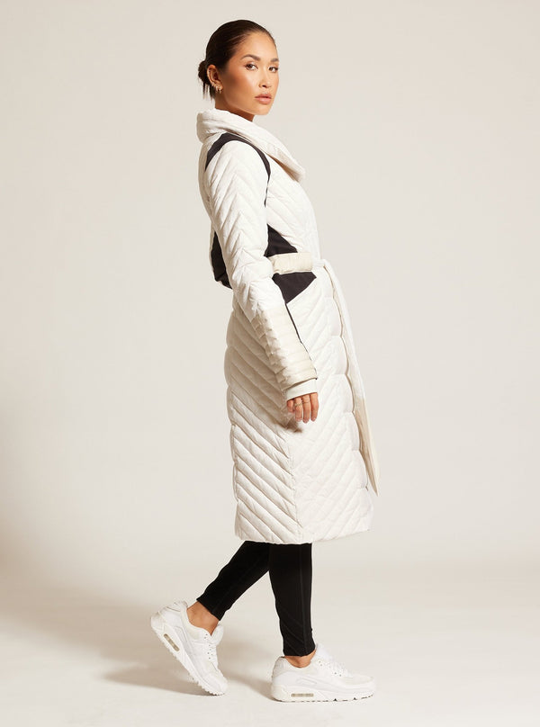 Motion Panel Down Filled Maxi Coat - Blanc Noir Online Store