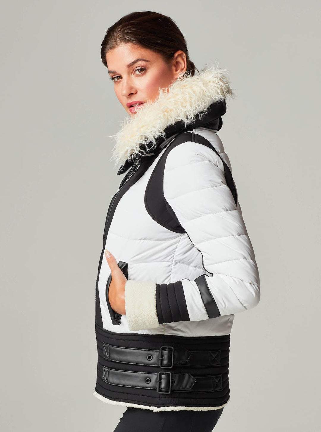 MOTO AVIATOR PUFFER - Down Filled - Blanc Noir Online Store