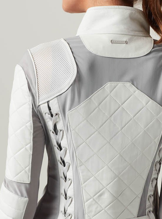 Classic Leather Mesh Moto - White / Gray - Blanc Noir Online Store