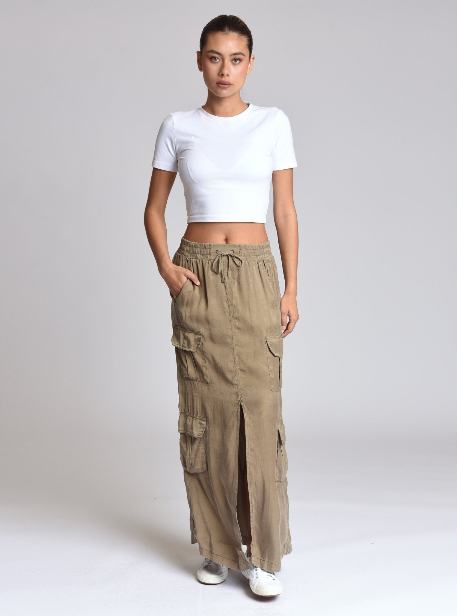 Phoenix Tencel Cargo Skirt - Blanc Noir Online Store