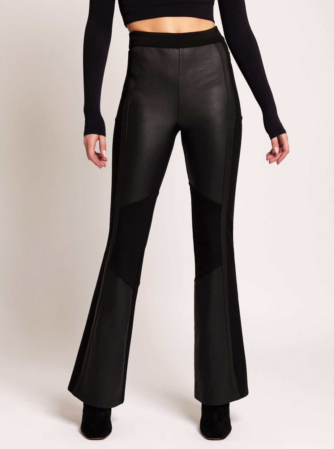 Ponte Leather Bootcut - Blanc Noir Online Store