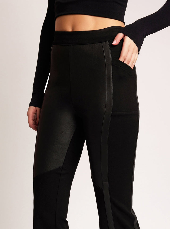 Ponte Leather Bootcut - Blanc Noir Online Store