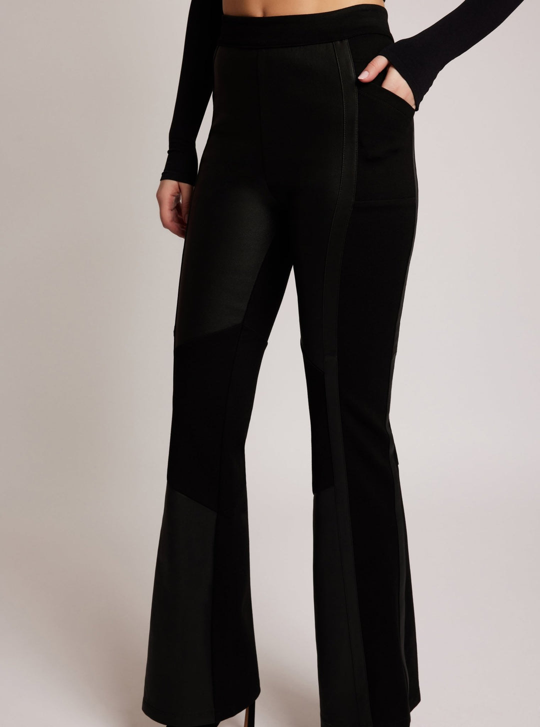 Ponte Leather Bootcut - Blanc Noir Online Store