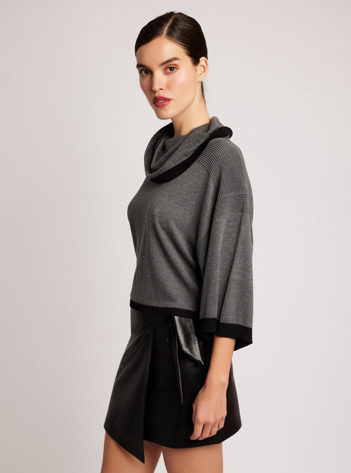Portola Heathered Cowl Neck Sweater final sale - Blanc Noir Online Store