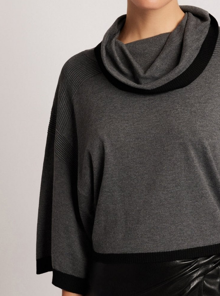 Portola Heather Grey Cowl Neck Sweater - FINAL SALE