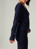 Portola V Neck Sweater - Dress Blues - Blanc Noir Online Store