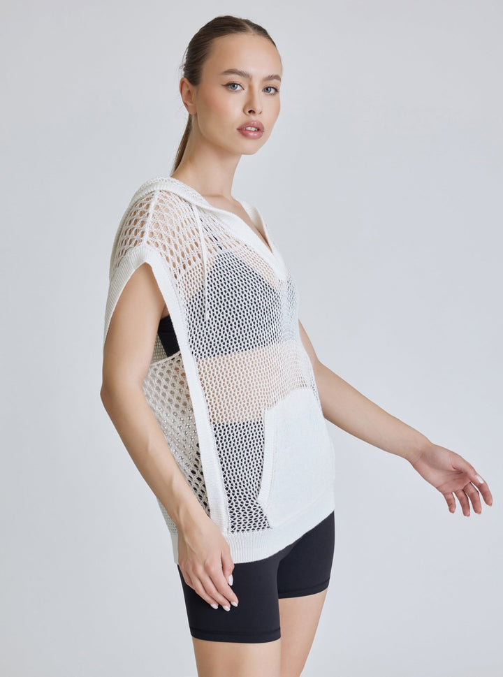 PULLOVER SLEEVELESS HOODIE - final sale - Blanc Noir Online Store
