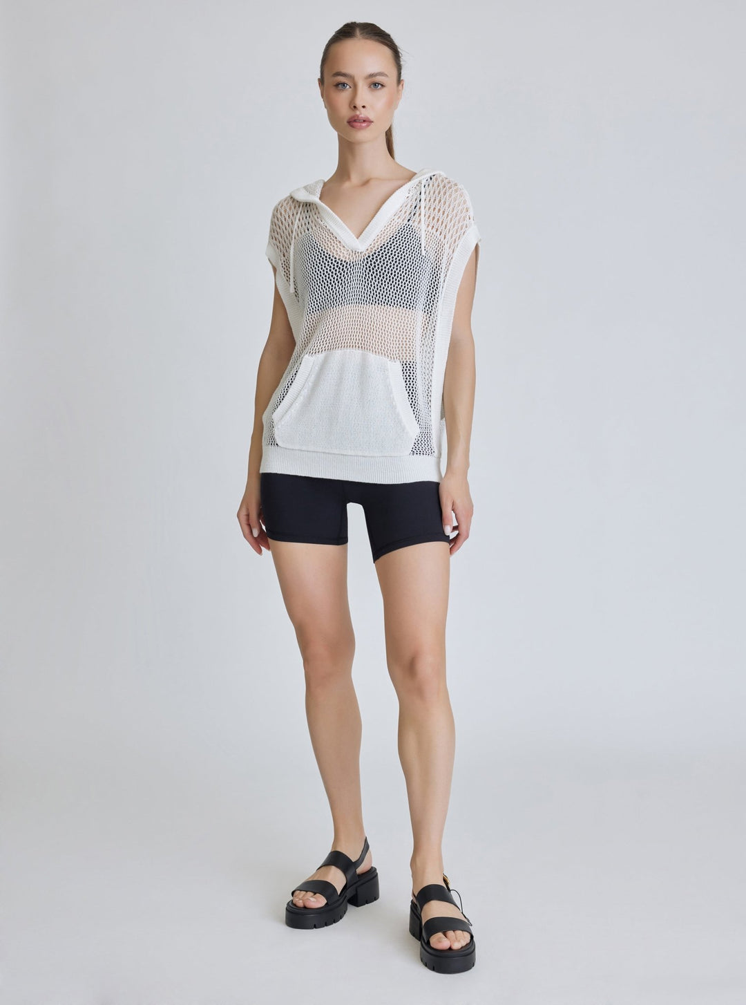 PULLOVER SLEEVELESS HOODIE - final sale - Blanc Noir Online Store