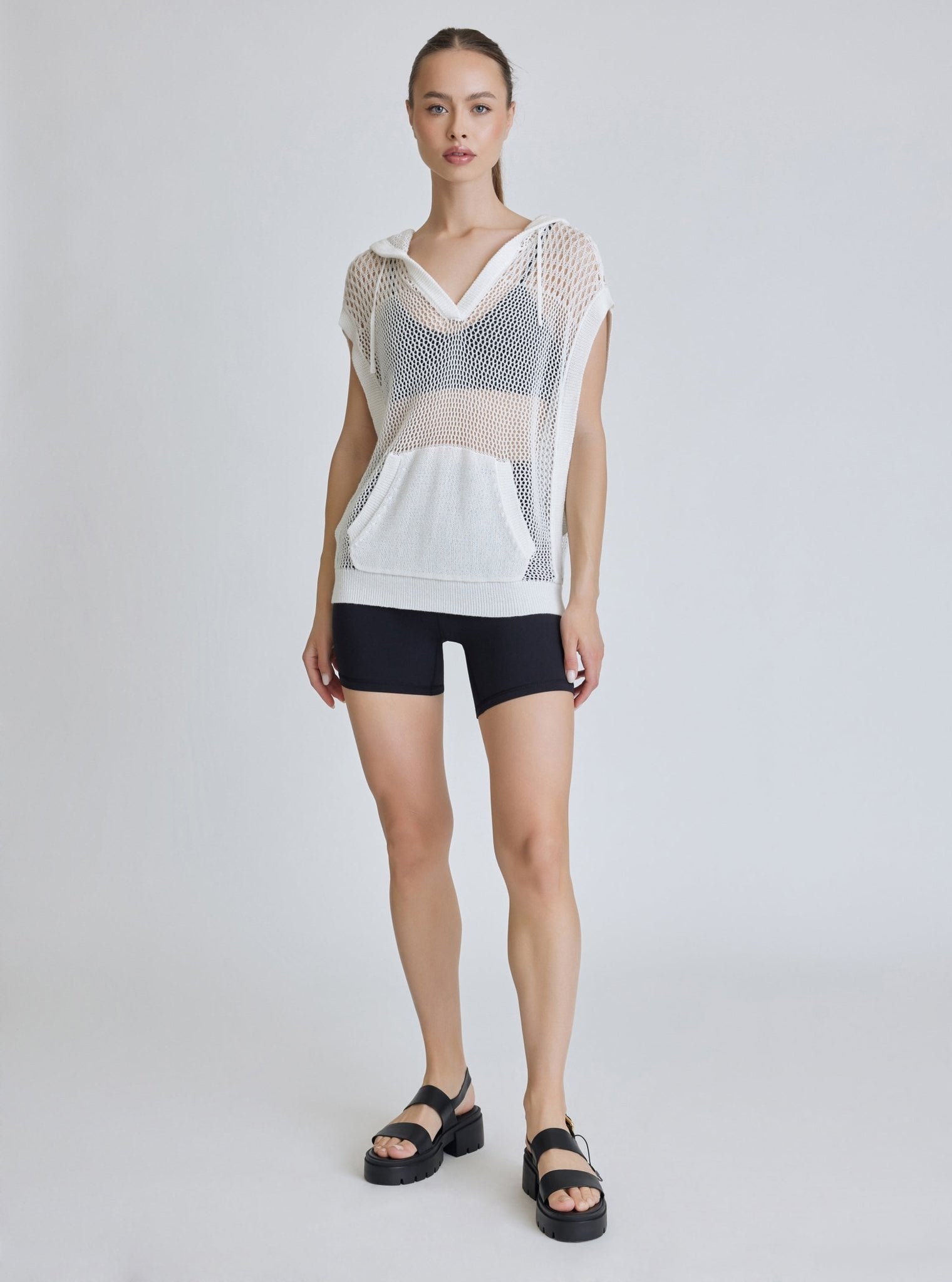 PULLOVER SLEEVELESS HOODIE - final sale - Blanc Noir Online Store