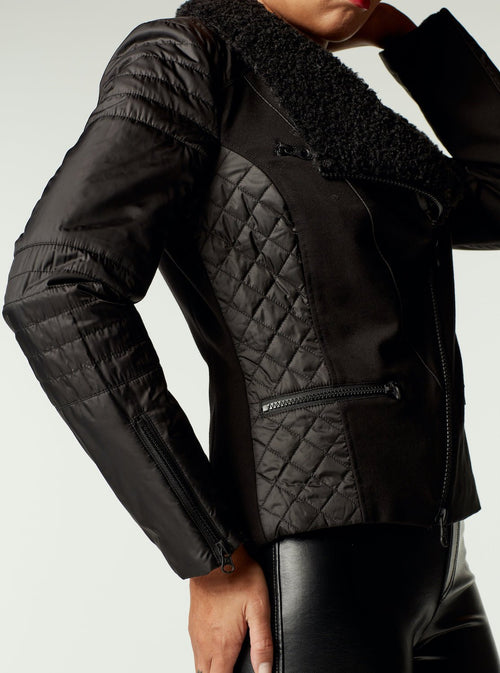 QUILTED PONTE JACKET - Blanc Noir Online Store