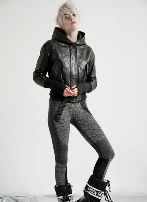 Romeo Sleek Vegan Leather Hooded Moto Black