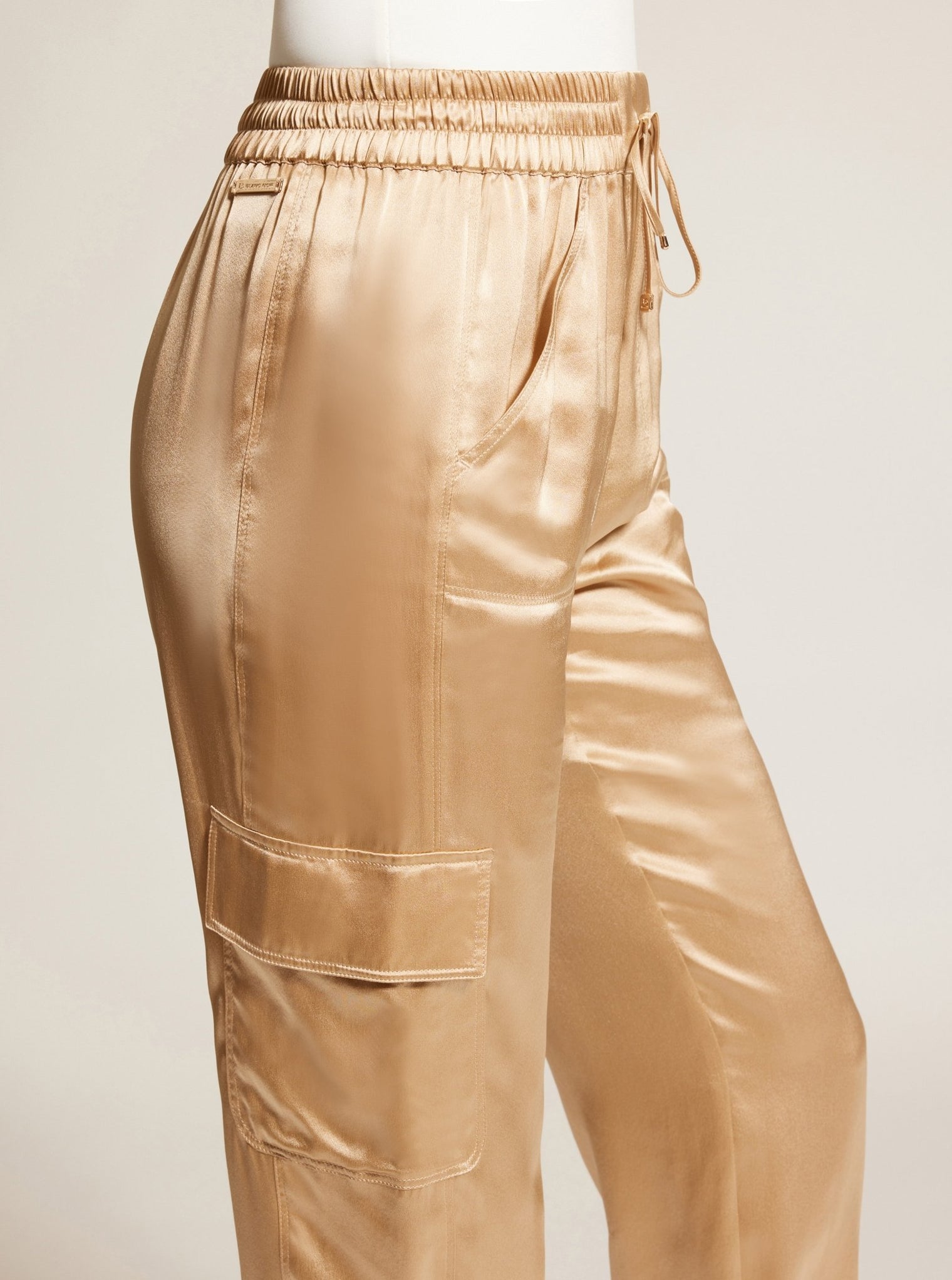 SILK JOGGER GOLD TRIMS - Blanc Noir Online Store