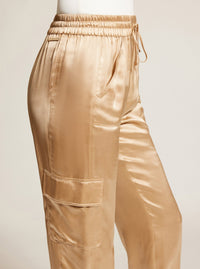 SILK JOGGER GOLD TRIMS - Blanc Noir Online Store
