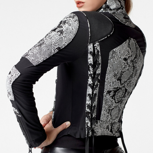 Leather Mesh Snake Moto Jacket Black - $99 SPECIAL OFFER - Exchange Only - Blanc Noir Online Store