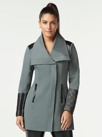 SOCIALITE QUILTED-BACK ZIP FRONT TRENCH - Blanc Noir Online Store
