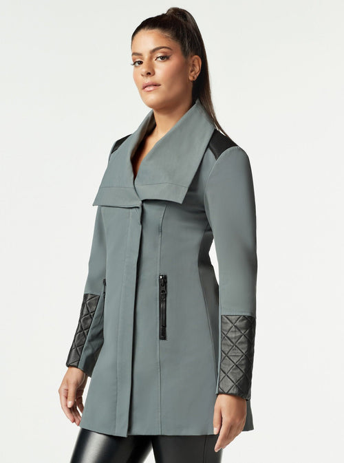 SOCIALITE QUILTED-BACK ZIP FRONT TRENCH - Blanc Noir Online Store