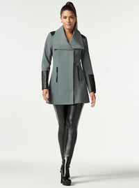 SOCIALITE QUILTED-BACK ZIP FRONT TRENCH - Blanc Noir Online Store