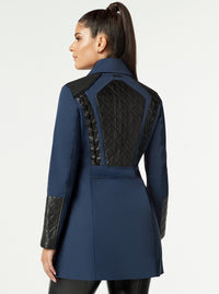 SOCIALITE QUILTED-BACK ZIP FRONT TRENCH - Blanc Noir Online Store