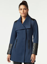 SOCIALITE QUILTED-BACK ZIP FRONT TRENCH - Blanc Noir Online Store