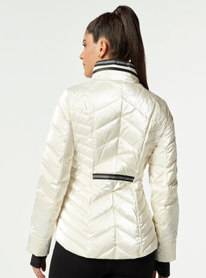 Super Hero Puffer Down Filled Jacket With Reflective Trim - Blanc Noir Online Store