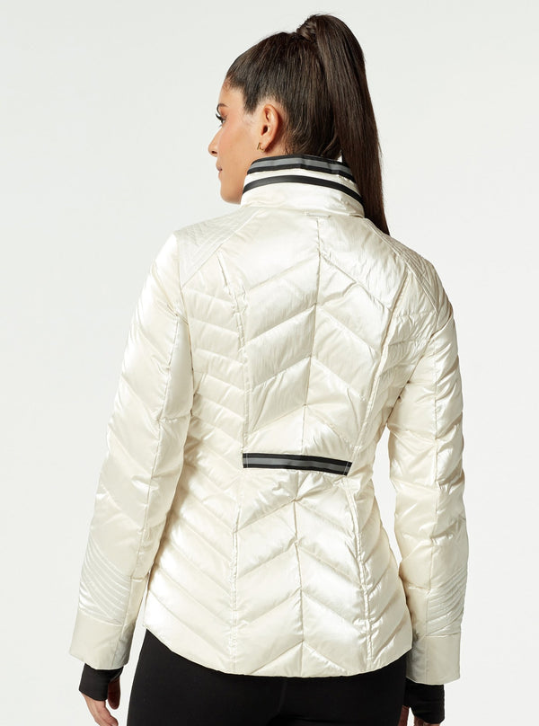 Super Hero Puffer Down Filled Jacket With Reflective Trim - Blanc Noir Online Store
