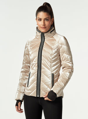 Super Hero Puffer Down Filled Jacket with Reflective Trim - Blanc Noir Online Store