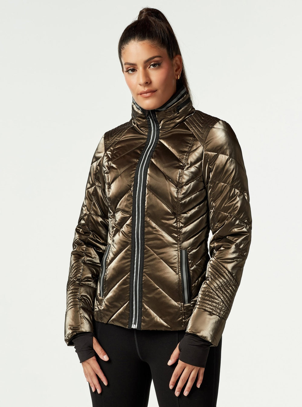 Super Hero Puffer Down Filled Jacket with Reflective Trim - Blanc Noir Online Store