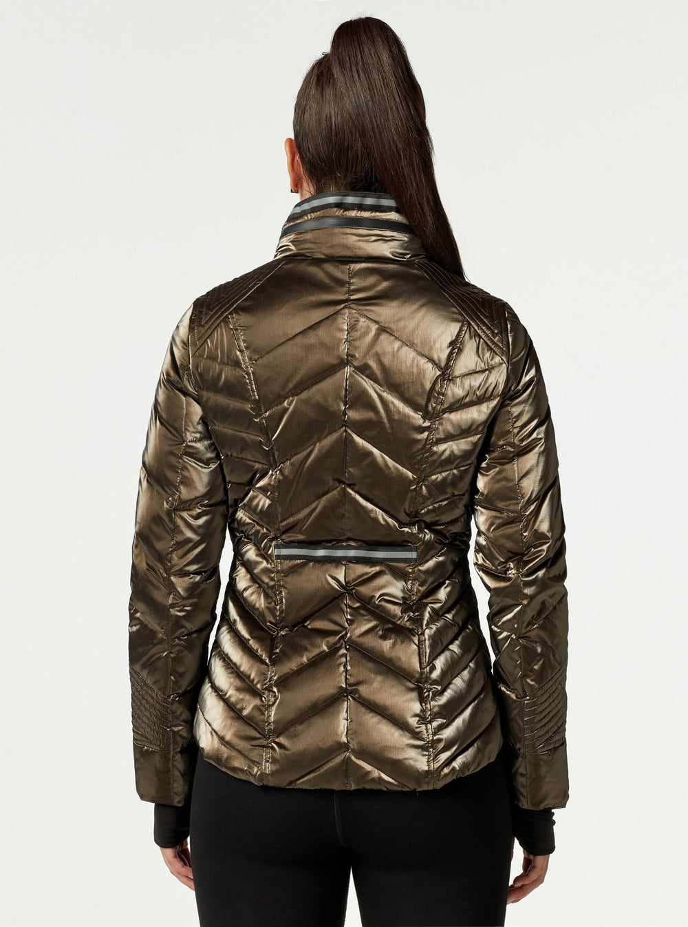 Super Hero Puffer Down Filled Jacket with Reflective Trim - Blanc Noir Online Store