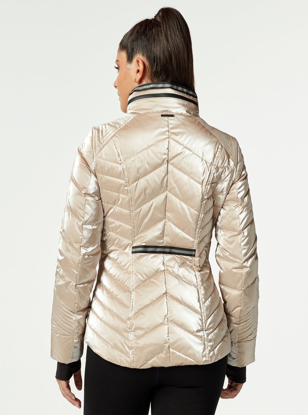 Super Hero Puffer Down Filled Jacket with Reflective Trim - Blanc Noir Online Store