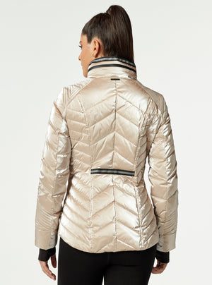Super Hero Puffer Down Filled Jacket with Reflective Trim - Blanc Noir Online Store