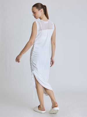 TAO SIDE RUCHED DRESS - Blanc Noir Online Store