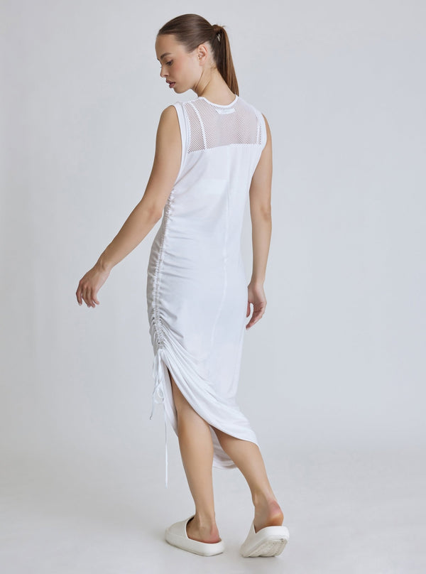 TAO SIDE RUCHED DRESS - Blanc Noir Online Store