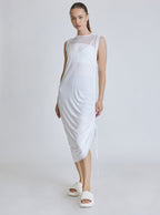 TAO SIDE RUCHED DRESS - Blanc Noir Online Store