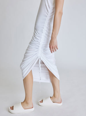 TAO SIDE RUCHED DRESS - Blanc Noir Online Store