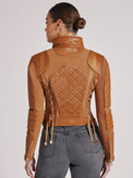 Textured Mesh Moto Jacket - Blanc Noir Online Store