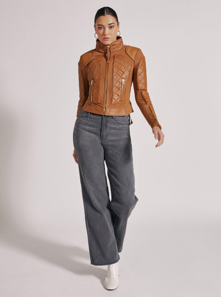 Textured Mesh Moto Jacket - Blanc Noir Online Store