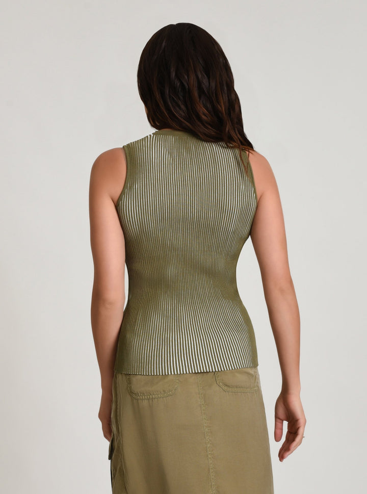 Two Tone Rib Tank - Blanc Noir Online Store