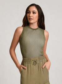 Two Tone Rib Tank - Blanc Noir Online Store