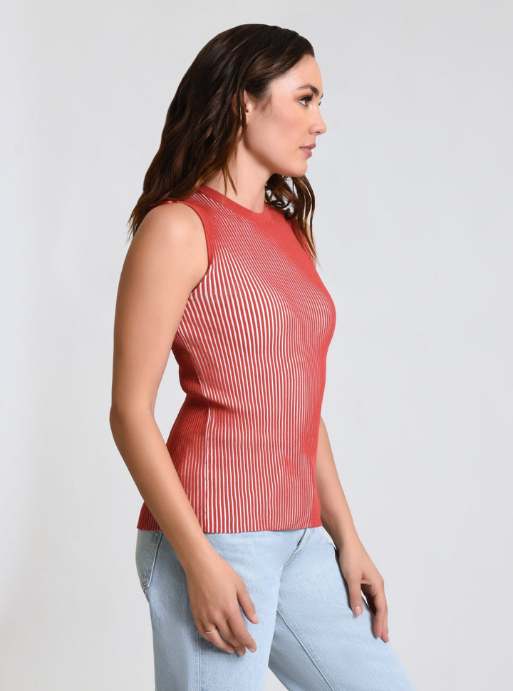 Two Tone Rib Tank - Blanc Noir Online Store