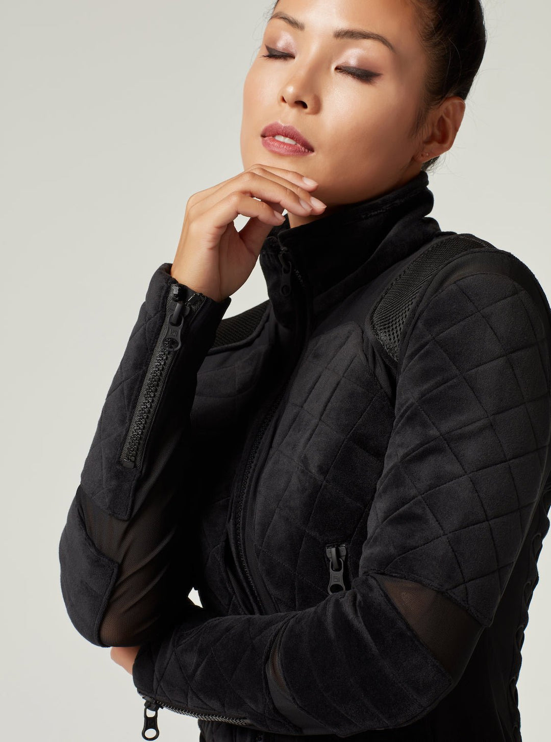 VELOUR MOTO JACKET - Blanc Noir Online Store