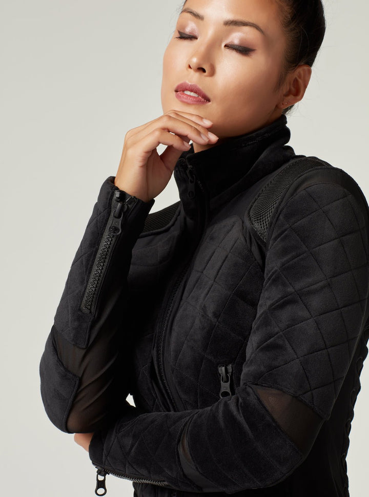 VELOUR MOTO JACKET - Blanc Noir Online Store