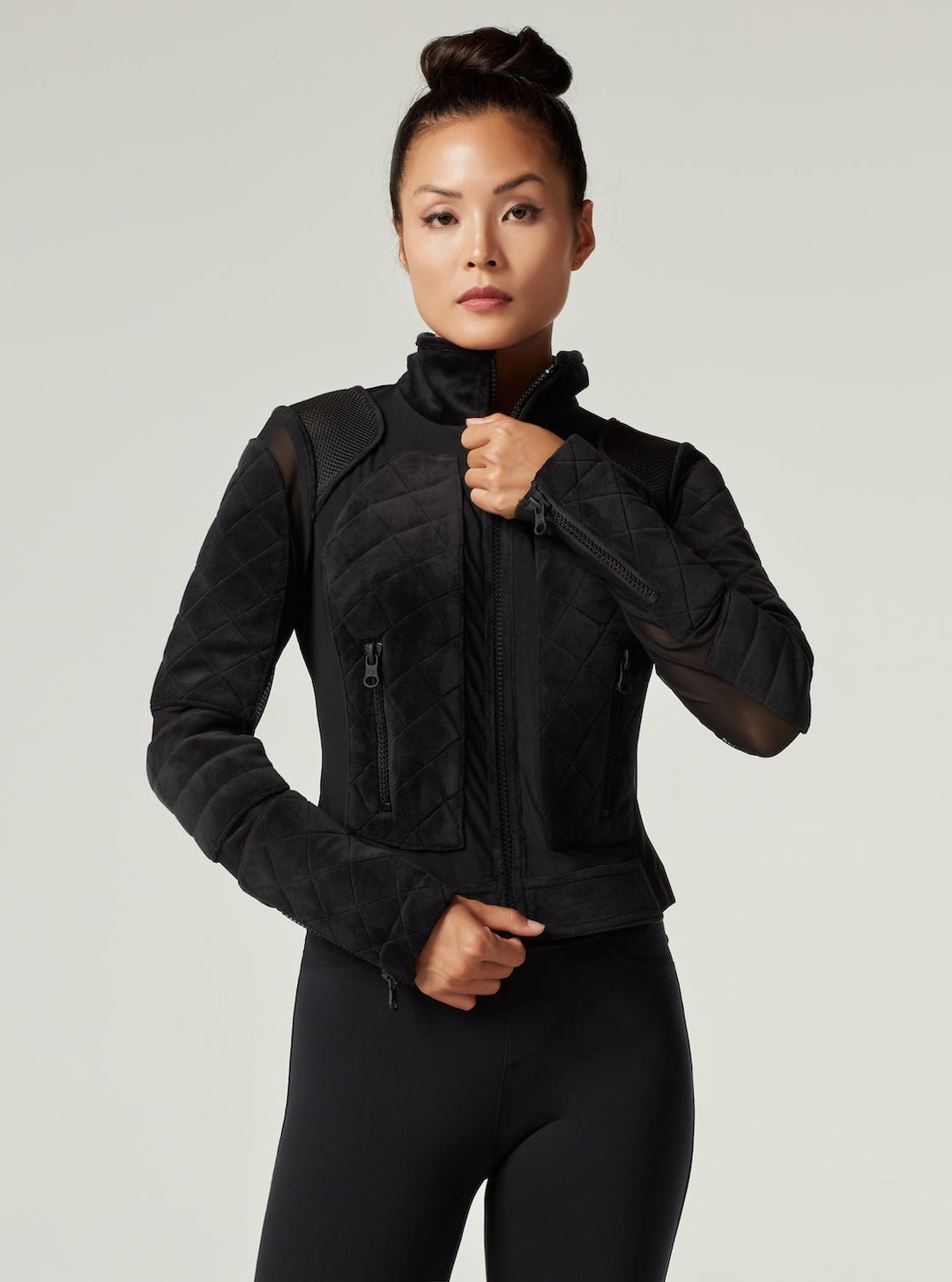 VELOUR MOTO JACKET - Blanc Noir Online Store