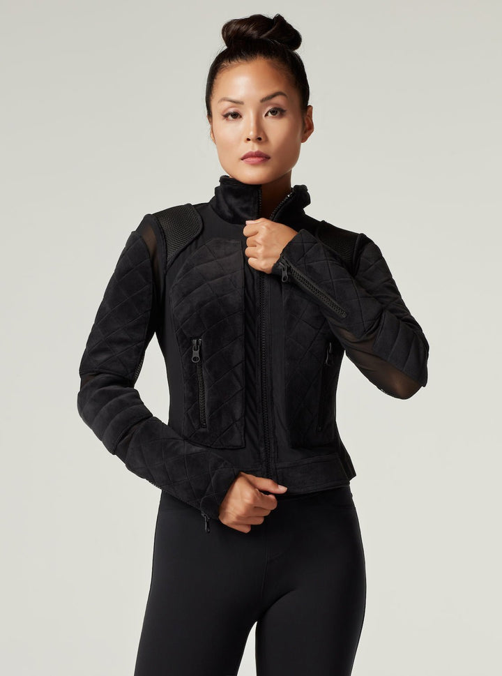 VELOUR MOTO JACKET - Blanc Noir Online Store