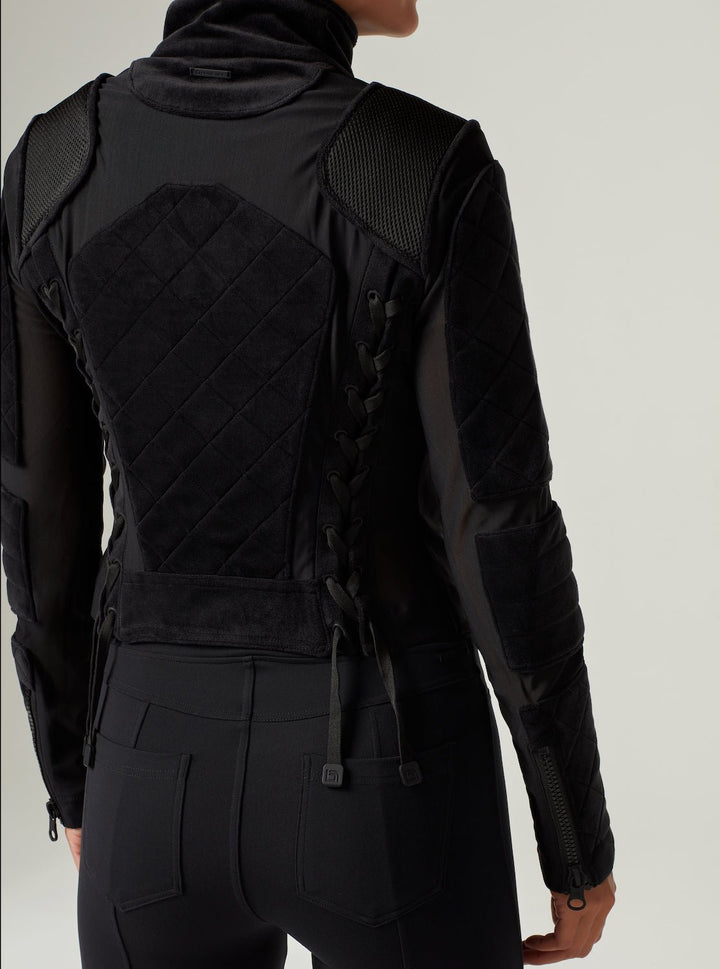 VELOUR MOTO JACKET - Blanc Noir Online Store